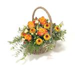 Funeral BasketOrange, Bronze & Gold