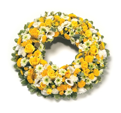 Wreath Leaf Edging Yellow and White